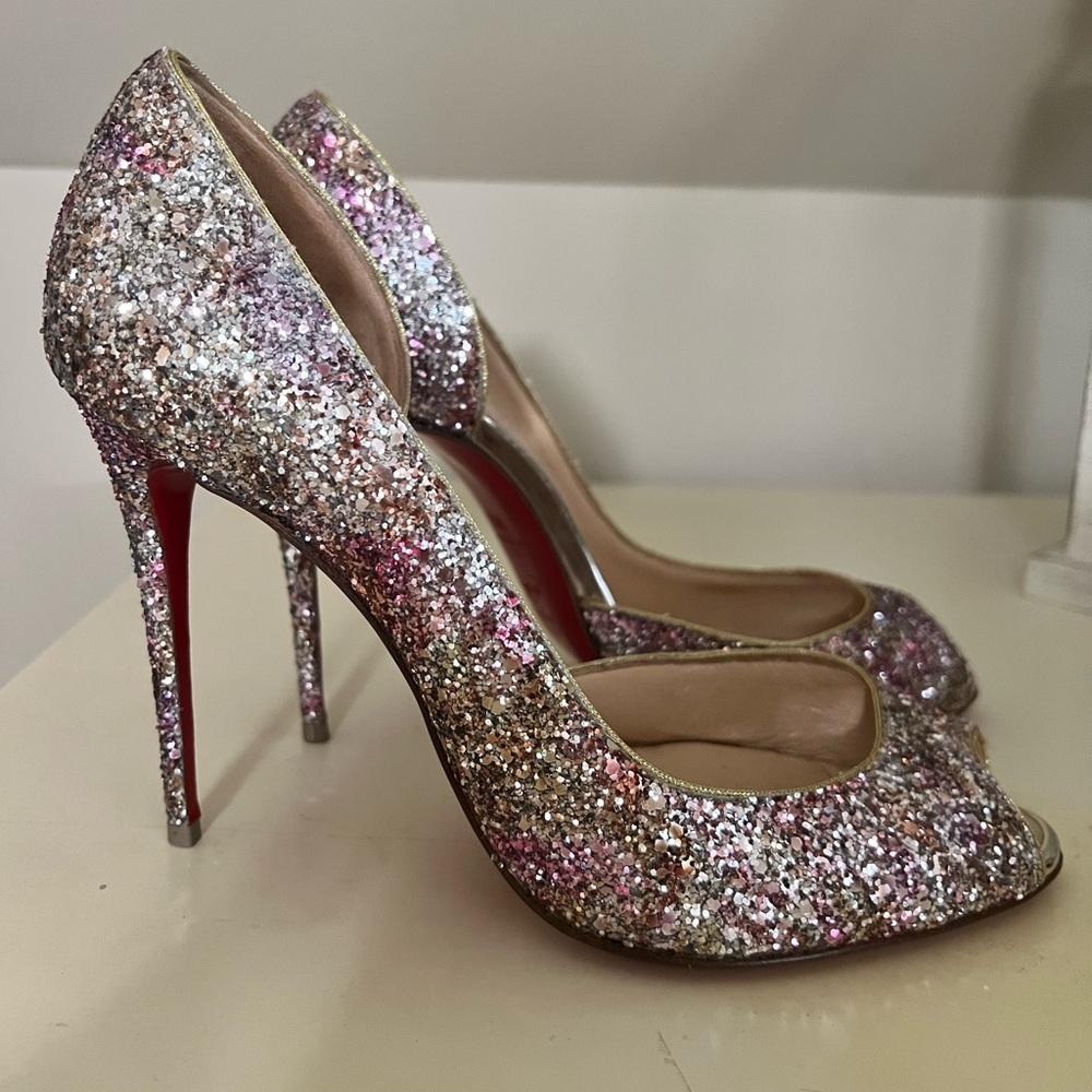 Christian Louboutin Demi you 100 multi color- GORGEOUS